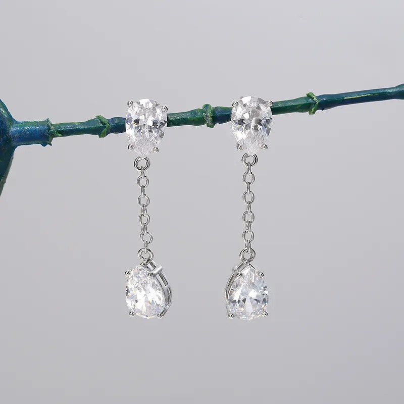 Shiny CZ dangle earrings: Hot Sale Wholesale Accessory - image 03