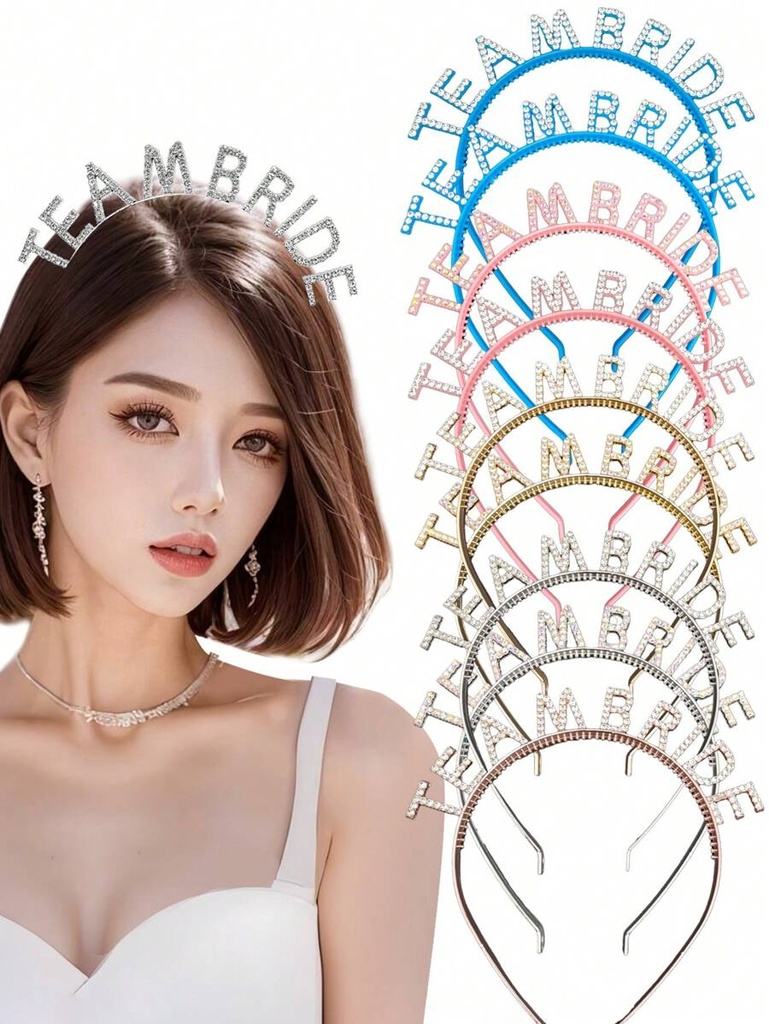 1pc Bridal Wedding Bridesmaid Crystal Letter Hairband, Suitable For Bride Gift, Bachelorette Party, Wedding - image 11